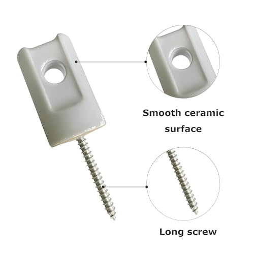 25 PCS Electric Fence Insulator Porcelain Insulator, Heavy Duty Ceramic Lag Screw Insulator Porcelain Lag Screw Insulator, Suitable for Wood Post Wire Farm Fencing Supplies - style: 25 PCS