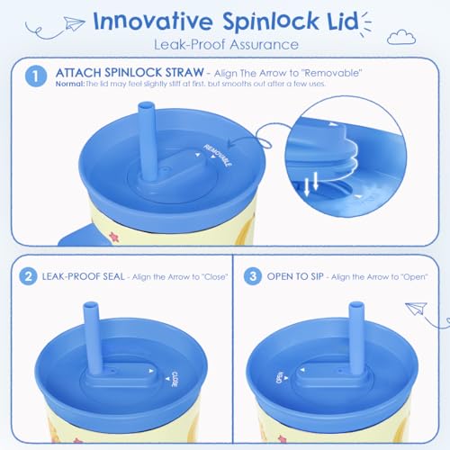 SANDJEST Food Stainless Steel Tumbler 20oz with Handle and Silicone Straw Locking Lid for Kids Boys Girls, Birthday Christmas Back to School - color: Fast Food