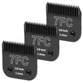 3 Pack 7FC Detachable Dog Grooming Steel Blades,Compatible with Andis,Oster A5,Wahl KM-10 Series,Cut Length 1/8" 3.2MM （Black） - size: 7FC-3.2mm 3 Pack