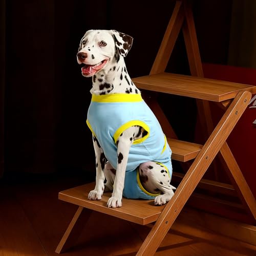 Recovery Suit for Dogs Cats After Surgery, Cone Alternative, Blue Yellow, M | Soft Breathable Fabric, Prevents Licking & Scratching, Easy to Put On, Machine Washable, Post-Surgery, Wound Protection - color: Blue Yellow, size: M (Back:13.4-16.1'', Weight:1