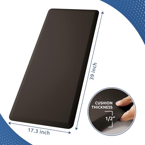 Kitchen Mat Cushioned Anti Fatigue Rug Standing and Comfort Floor Mats | Water-Resistant, Non-Slip, Easy to Clean Comfort Floor Mat for Kitchen, Sink & Office, Multiple Colors & Sizes, 17.3"x39" - color: Chocolate, size: 39"L x 17.3"W x 0.5"Th