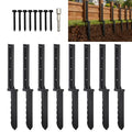 8 Pcs 30" Fence Post Repair Kit for Fix 4x4|6x6 Fence Post | Wave Design Fence Post Stake Spike ,Thickened Anchor Ground Spike for Repair Tilted,Broken Wood Post - size: 8 Pcs