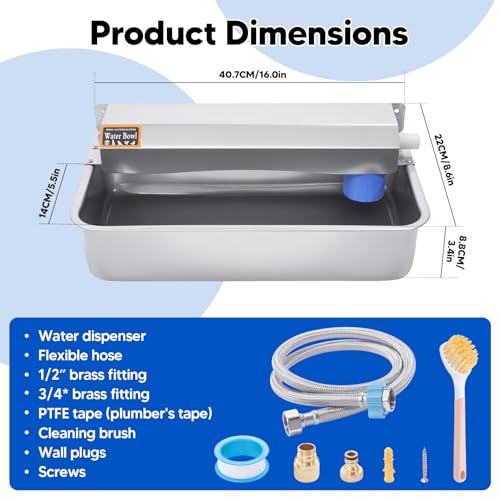 Automatic Water Dispenser for Dog, 6L Dog Water Bowl Dispenser, Large Water Feeder - size: 6L