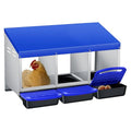 3-Hole Chicken Nesting Box, Roll Away Nest with Removable Tray, Easy Egg Collection & Cleaning, Wall-Mount Nesting Boxes for Hens, Chicken Coop - Blue - color: Blue-3 Compartments