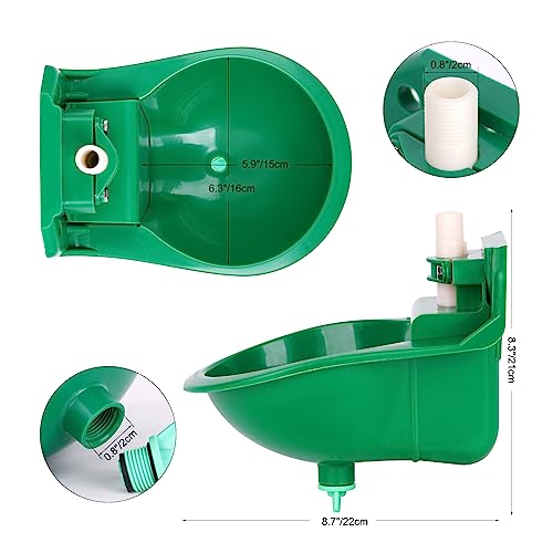 Goat Waterer, Livestock Waterer for Sheep Dog Piglet Calf Horse Farm Water Troughs for Livestock Automatic Water Bowl Plastic Drinking Bowl Water Dispenser 2 Pack