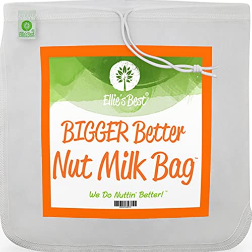 Pro Quality Nut Milk Bag – Big XL Commercial Food Grade – Strong Durable Reusable Almond Milk Straining Bags & All Purpose Fine Mesh Nylon Cheesecloth Strainer– Juicing-Cheese–Recipes & Vids