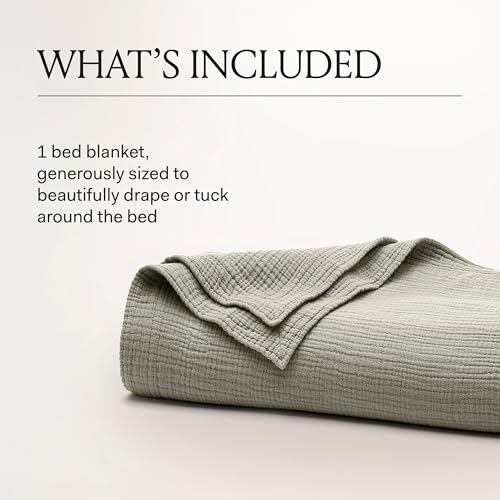 BOLL & BRANCH Dream Bed Blanket, Twin/Twin XL, Mist | Luxury 100% Organic Cotton - Soft, Lightweight and Breathable - Cloud-Like Touch - color: Mist, size: Twin/Twin XL