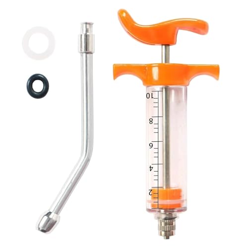 1 Pcs Goats Feed water filler, Drench Nozzle, Reusable, Adjustable Dosage, for Cattle, Sheep, Goats, Horse, Pig, Dog Supplies (Orange 10ml) - size: B (10ml)