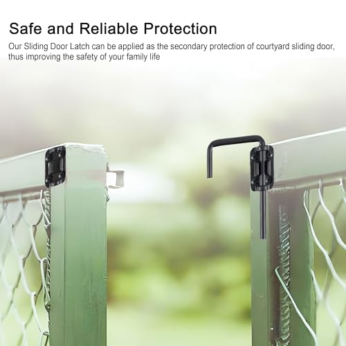 Patio Sliding Door Loop Lock, Thickened Anti-Rust Sliding Gate Latch for Fence,Garden, Bathroom, Outdoor, Garage, Window (Black,2 Pack) - color: Patio Bolt - 2 Pack