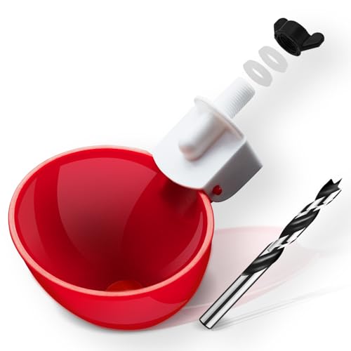8 Pack Automatic Chicken Waterer, Red Chicken Water Feeder Cups Suitable for Various Poultry, Cup Body Deepened Double Rubber Ring No Leakage, with Mounting Hole Opener - color: Red, size: 8-Pack