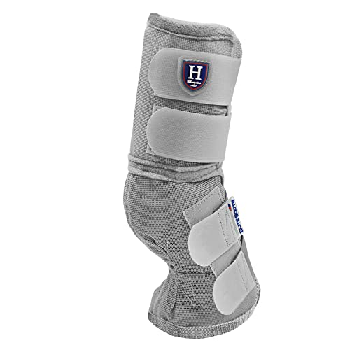 Harrison Howard Horse Leg Guard Stomp Reduction Hook and Loop Closures Rubbing Prevention - color: Silver Grey, size: Arab Medium (Pack of 4)