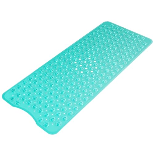 AmazerBath Shower Mat Non Slip 40 x 16 Inches, Shower Stall Mats with Suction Cups and Drain Holes, Non Slip Bath Mat for Tub for Elderly & Kids, Clear Green - color: Clear Green, size: 40" x 16" (Rectangular)