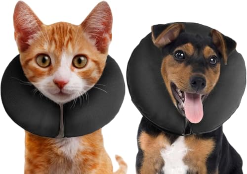 ZenPet Recovery Inflatable Collar for Dogs & Cats – Soft, Comfortable, Safe & Stress-Free Healing Alternative E-Collar After Surgery, Adjustable Donut Design, Secure Fit (X-Small) - size: X-Small