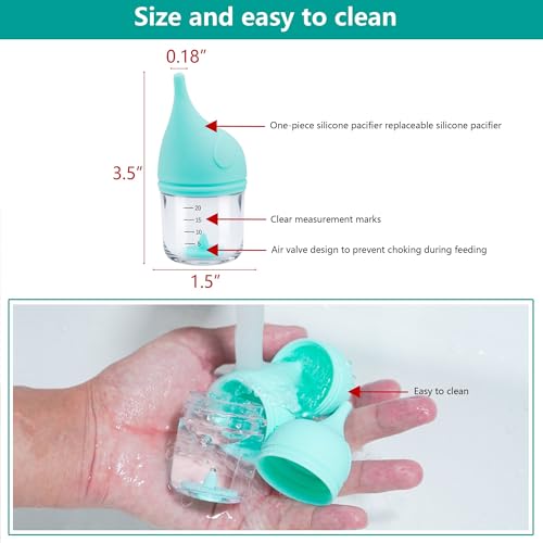 Puppy Bottles for Nursing，Kitten Bottles for Nursing，Pet Feeding Bottle，(Cyan - 20ml) - color: Cyan