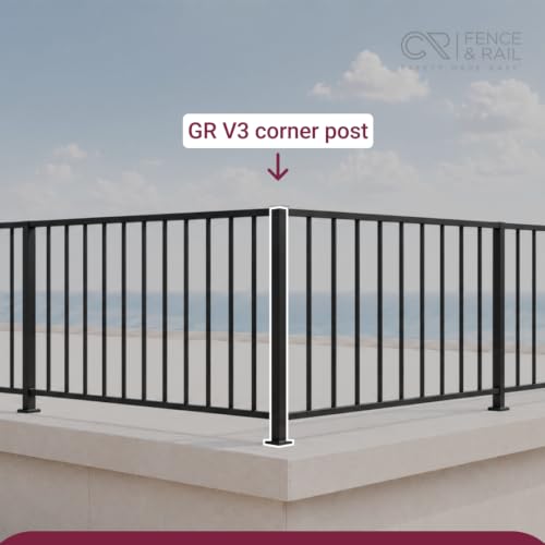CR Fence & Rail Horizontal Guard Rail Kit, 6'Wx3'H DIY Railing Balusters Set w/Middle Post, Brackets Included, for Deck, Porch, Patio & Balcony, Requires 2 End Posts - size: V4 - 36", style: 36" - 6'Section+Post