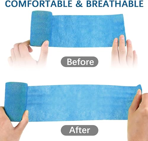40 Pack Self Adhesive Bandage Wrap,4" X 5 Yards Elastic Cohesive Bandage | Breathable Athletic Tape Vet Wrap Stretch Adhesive Tape for Wrist Ankle Swelling Sprains(Multicolored)