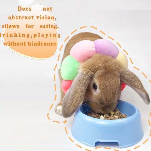 Adjustable Rabbit Cone, Soft Surgery Collar for Kittens Puppies XS | Small Animal Protective Neck E-Collar for Bunnies, Pet Elizabeth Medical Cone, Cute Flower Shaped