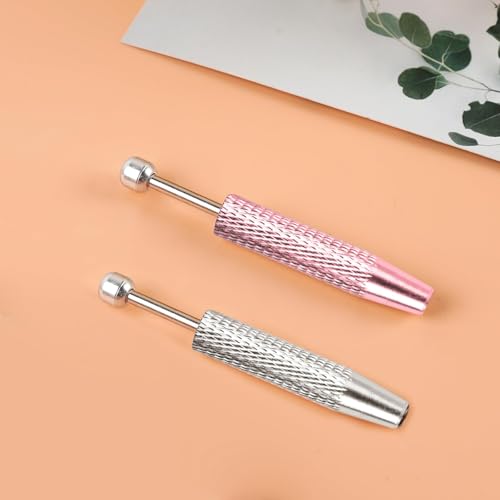 2Pcs Piercing Ball Grabber Tool for Changing Jewelry, Stianless Steel Flat Back Earring Applicator Internally Threaded Push Pin Piercing Grabber Tool - color: Pink&Silver-2pcs