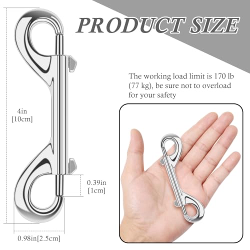 ERKOON 15 Pack Heavy Duty Snap Hooks Double Sided Clips for Hanging Horse Tack Sling Feed Buckets Dog Leash Collar Key Chain Zinc Alloy Metal Snaps Clip (4 Inch) - size: 4"-15Pack