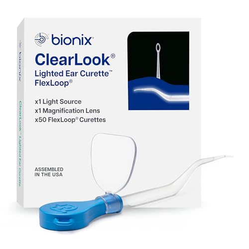 Bionix - ClearLook Lighted FlexLoop Ear Curette Tool, Earwax Removal Tool, Helps Remove Wax Buildup, Comfortable Handle Design, Easy-to-Use, Ideal for Healthcare Providers, Single-Use (50 Count) - color: Clearlook Flexloop