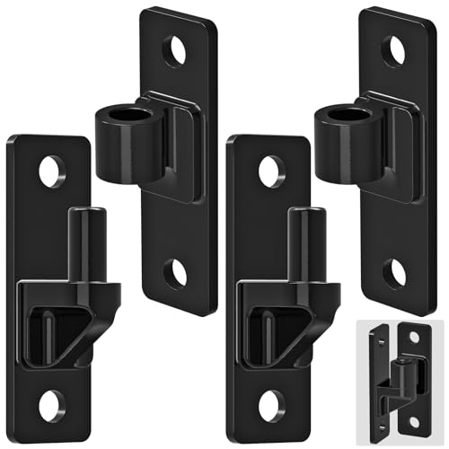 4.9" Heavy Duty Gate Hinges, Wall Mount Female Male Hinges | 2 Pairs, Electroplated 6mm Steel Design, Provides Stable Support, Smooth Opening and Closing for Wooden Fences and Farm Gates - color: Black, 2 Pack