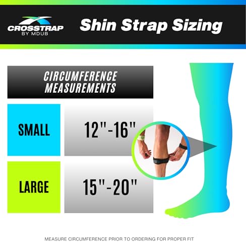 Calf & Shin Supports, Shin Splint Brace | Adjustable Neoprene Shin Splint & Leg Compression Support Strap | for Strains, Injuries, Pain - size: Large (2 Straps)