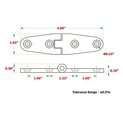 Atibin Heavy Polished Door Hinge Stainless Yacht Hardware Boat Hinge Steel Deck Mount Marine Hinges Cabinet SUS316 4 inch x 1.02 inch 2pcs - style: 2Pcs 4" x 1.02"
