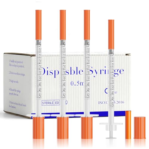 0.5ml Syringes 30G 5/16" 8mm Needle U-100 Disposable Lab Syringe, 30 Pack - size: 30G 1/2cc 5/16" (8mm)