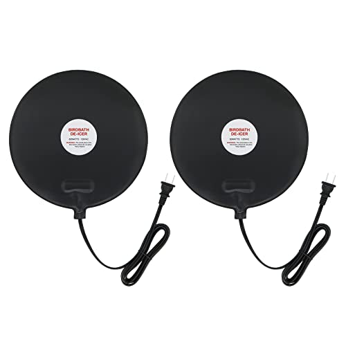 2 Pack Submersible Bird Bath Heater for Outdoors in Winter, 60w Birdbath Deicer Thermostatic Controller Water Heater with 6Ft Cord for Birdbaths, Chicken, Duck, Livestock, Poulty, Animal, Tank