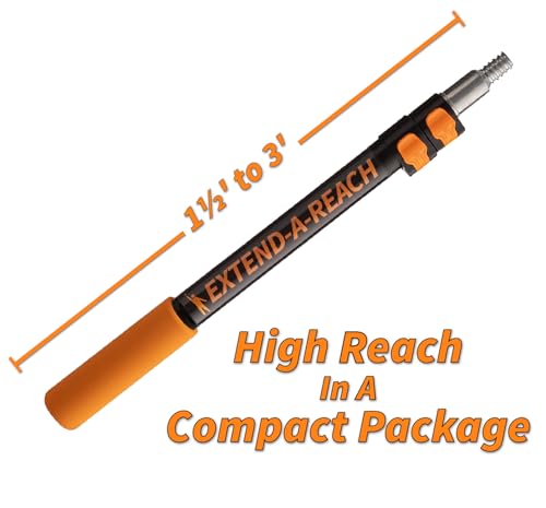 1.5-3 ft Long Paint Roller Extension Pole, Multi-Purpose Telescopic Handle | Extension Pole with Universal Twist-on Metal Tip // Lightweight & Sturdy Pole for Painting, Dusting and Window Cleaning - size: 3 feet