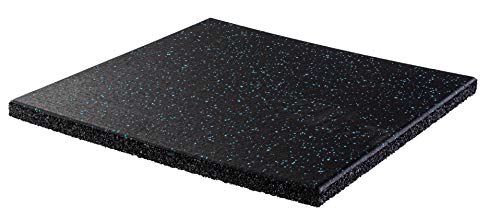 Genaflex Pro Heavy Duty Thick Rubber Gym Floor Tiles High Density Shock Absorbent Laminated Deadlift Mats - 1" Thick X 20" W X 20" L - 2.7 Sq. Ft. (Light Blue/Black, 1 Tile - 2.7 Sq. Ft.) - color: Light Blue/Black