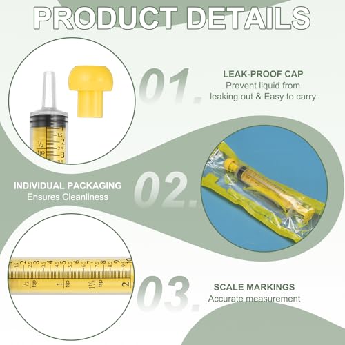 Feeding Syringes with Cap, Plastic Syringes for Liquid Pet Feeding Measuring Tool No Needle 10ml, (Yellow, 4 Pcs), Intended for Dog / Cat / Rabbits / Small Animal / Scientific Lab - color: Yellow