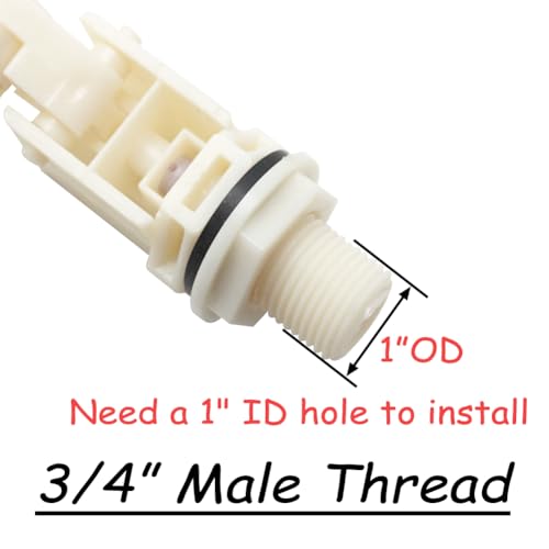 Uenede Float Ball Valve DN20 3/4" Male Thread, 2PCS | PE Floating Ball, ABS Valve, Automatic Switch for Livestock Water Trough Aquariums Hydroponics Water Level Control