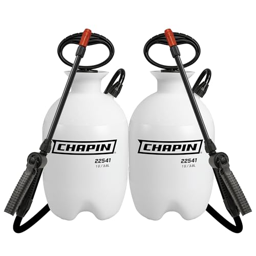 CHAPIN 1-Gallon Pump Sprayer, Foaming Nozzle for Visible Coverage, 2 Pack | Foaming nozzle improves coverage for weeds, pests and fertilizers; 12-in wand, palm-grip shut-off and reinforced hose - size: 2-Gallon