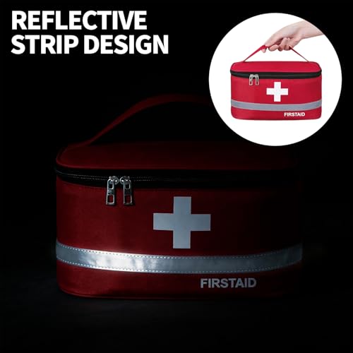 2 PCS Empty First Aid Bag, Portable Medical Bag Organizer for Home, Travel, Car, Camping, Hiking & Outdoor Emergencies, Emergency Medicine Pouch(Bag Only)