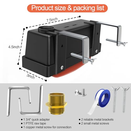 Water Trough Float Valve for Stock Tank, Automatic Control Waterer Level for Livestock Horse Chicken Animal Fish Pool with Hose Metal Connector & Ptfe tape （1 pack） - style: Stock Tank Float Valve-1PCS