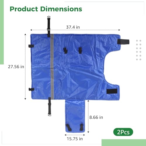 2 PCS Calf Goat Blanket Jacket, Thick Calf Goat Coat for Winter, Oxford Cloth Warming Blanket, Double Sided Waterproof, Windproof Livestock Blanket for Cold Weather (Blue)