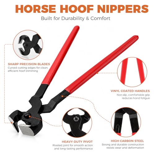 2-Pack 14 Inch Horse Hoof Nippers, Heavy Duty High Carbon Steel Farrier Tool, Professional Hoof Trimming Nippers for Horses Donkeys Cattle Sheep Livestock