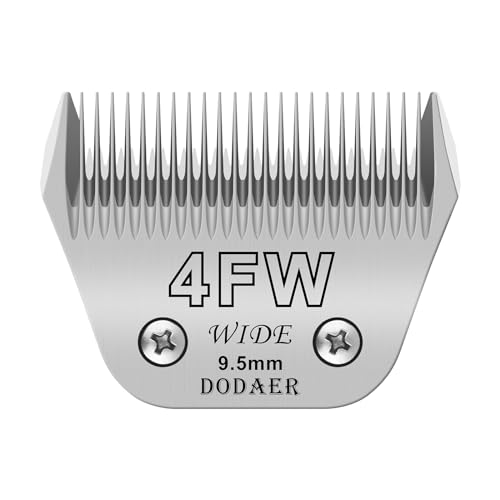 4FW Dog Grooming Blades-Compatible with Andis,Oster A5,Wahl km10 Clippers | Size 4FW Dog Grooming Wide Blade,Cutting length 3/8" - size: 4fw-9.5mm