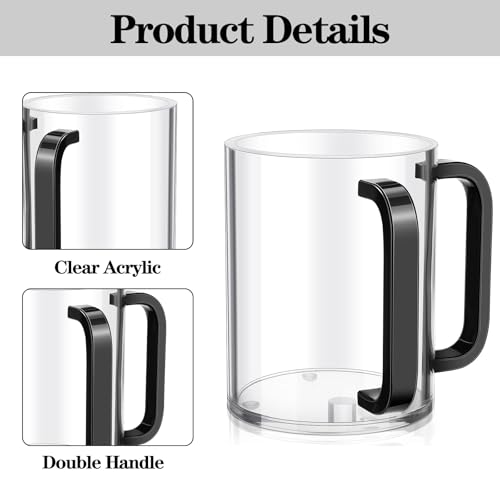 2 Pcs Acrylic Judaica Washing Cup with Dual Handles Netilat Yadayim Negel Vasser Hand Washing Cup for Jewish Ritual Shabbat Passover Home Synagogue Use