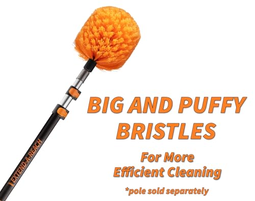 4-13 ft Cobweb Duster with Extension Pole 20 Foot High Reach | Spider Web Cleaner Cobweb Brush for Outdoor & Indoor Web Cleaning // Lightweight & Sturdy Telescopic Pole Kit - size: 13 feet