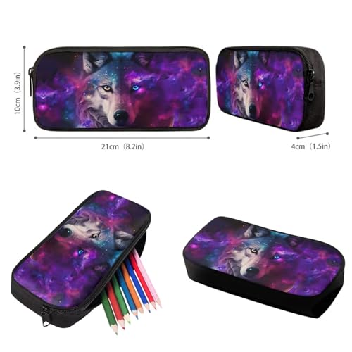 Upetstory Galaxy Wolf Backpack for Girls Boys School Bag with Lunch Box Pencil Purse Kids Schoolbag Elementary Kindergarten Preschool Bookbag Water Bottle Sleeve Book Cover 5 In 1 Set - color: Galaxy Wolf