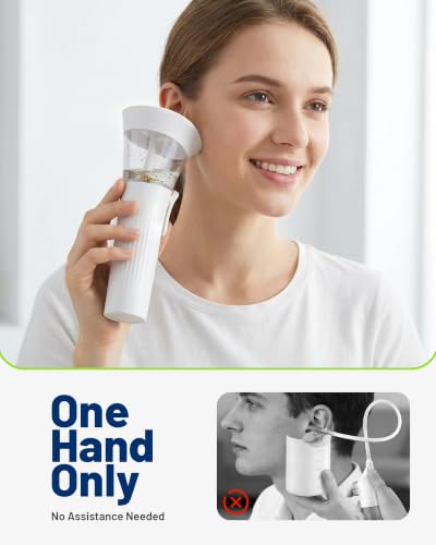 Ear Wax Cleaner - One-Hand Ear Wax Removal Kit | Manual Ear Irrigation Flushing System, Safe, Comfortable & Easy to Use Earwax Removal Kit, White - style: White