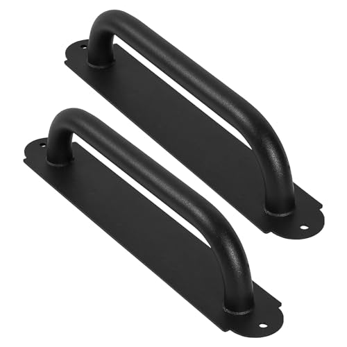 12'' Black Heavy Duty Metal Gate Handles 2 Pack, Outdoor Power Coated Modern Door Pull Hanlde for Fence Garden Patio Barn Door, Interior Closet Cabinets Door Pulls - size: 12 Inch