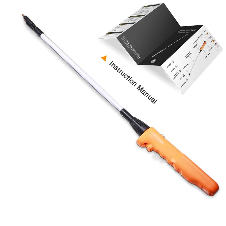 Cattle Prod, Waterproof Livestock Prod Stick with LED Light, Livestock Prod for Modern Livestock Management(43.7 inches) - size: 43.7"