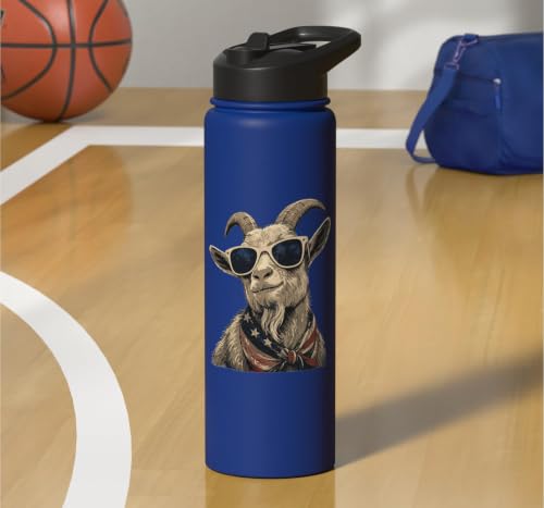 Goat Sunglasses USA Stainless Steel Insulated Water Bottle - color: Royal Blue