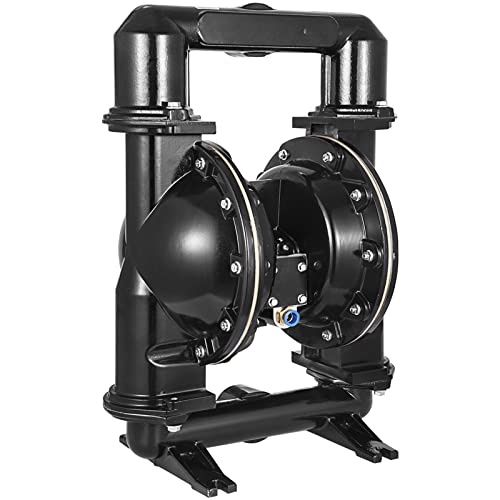 VEVOR Air-Operated Double Diaphragm Pump, 2 inch Inlet & Outlet, Aluminum Alloy Body, 158.4 GPM & Max 120PSI, Nitrile Diaphragm Transfer Pump for Petroleum, Diesel, Oil and Low Viscosity Fluids - size: 75 GPM
