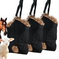 3 Pcs Hay Feeder for Goat, Slow Feed Hay Bags for Goats, Horses, Sheep, Donkey, Premium Nylon Goat Feeder Less Hay Waste Tote Bag with Large Opening for Easy Filling