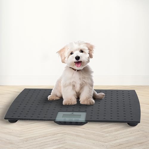 Redmon Digital Dog Scale for Large Pet & Animal with Non-Skid Mat, 225 Lb Capacity, Black - Portable Weighing Scale for Dogs, Puppies, Cats, and Livestock
