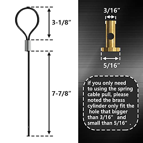 skysen Self Locking Fence Gate Latch Carbon Steel Black/Lock Post Mount with Stainless Steel Spring Cable Pull(JLXSDS-1)